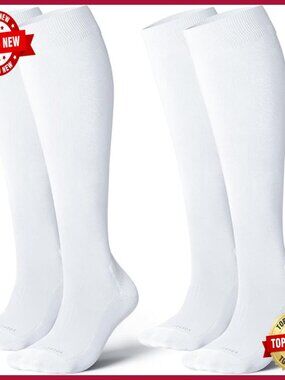 Compression Socks Knee-High Cushioned Graduated Support 2 Pair